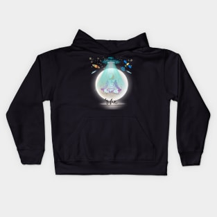 Yoga in space Kids Hoodie